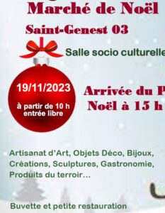 Marché de Noël de Saint-Genest, Allier (03)
