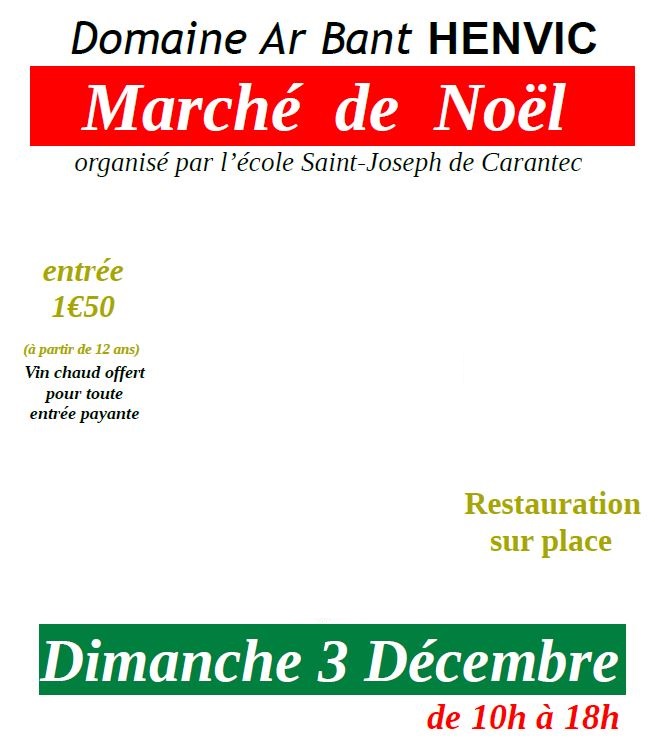 Marché de Noël de l'école St Joseph de Carantec, Finistère (29)